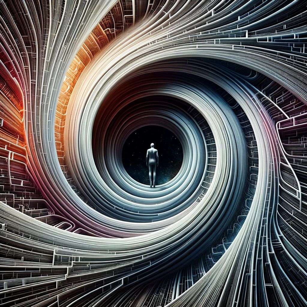 a representation of anxiety, digital art, infinity